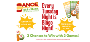 Radio BINGO – $900 Prize Purse Every Week