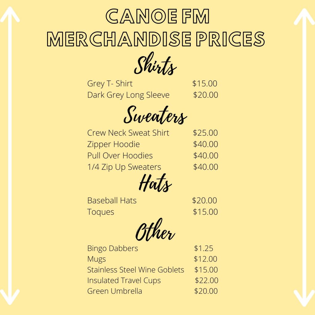 CanoeFM Merchandise Prices
